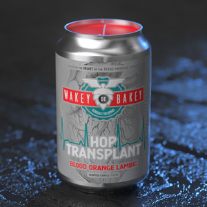 "Wakey DeBakey's Hop Transplant" - Beer Can Candle